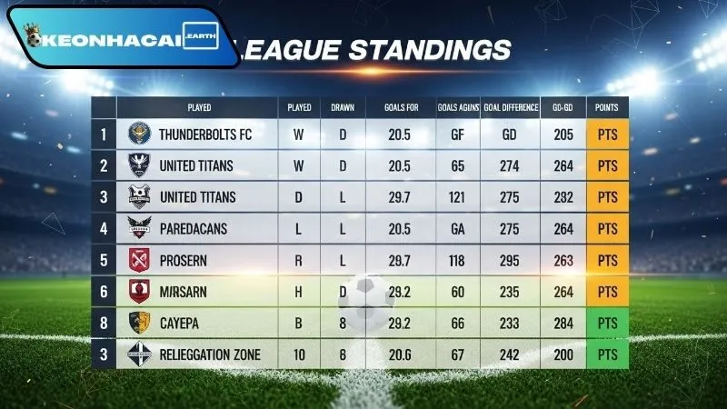 Ứng dụng bảng xếp hạng đội bóng trong cá cược